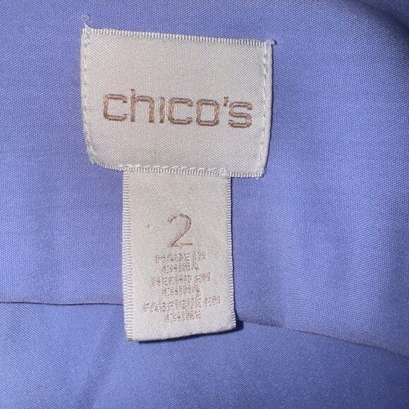 Chico’s  Button Up Tunic w/Roll tab sleeves Sz L (Chico’s Sz 2) in Lilac - Picture 6 of 10